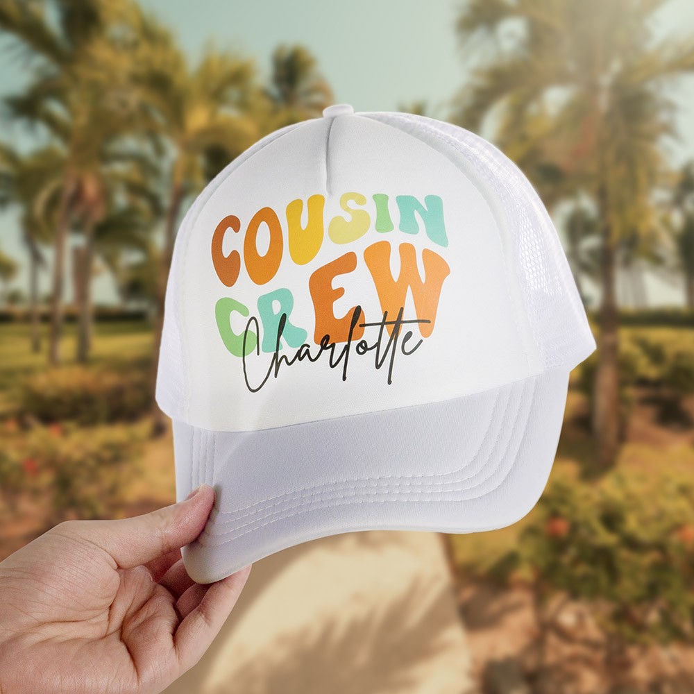 Personalized Cousin Crew Hat with Name, Perfect for Family Outings