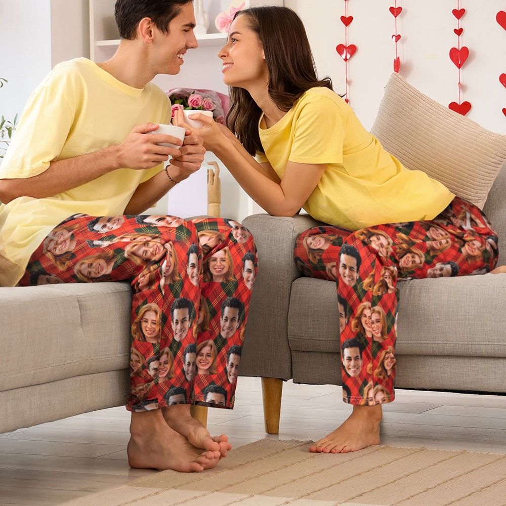 Pantalon De Pyjama Personnalisé Avec 3 Photos - Cadeau Unique Homme/femme, Tissu Doux, Taille élastique (S à XXL)