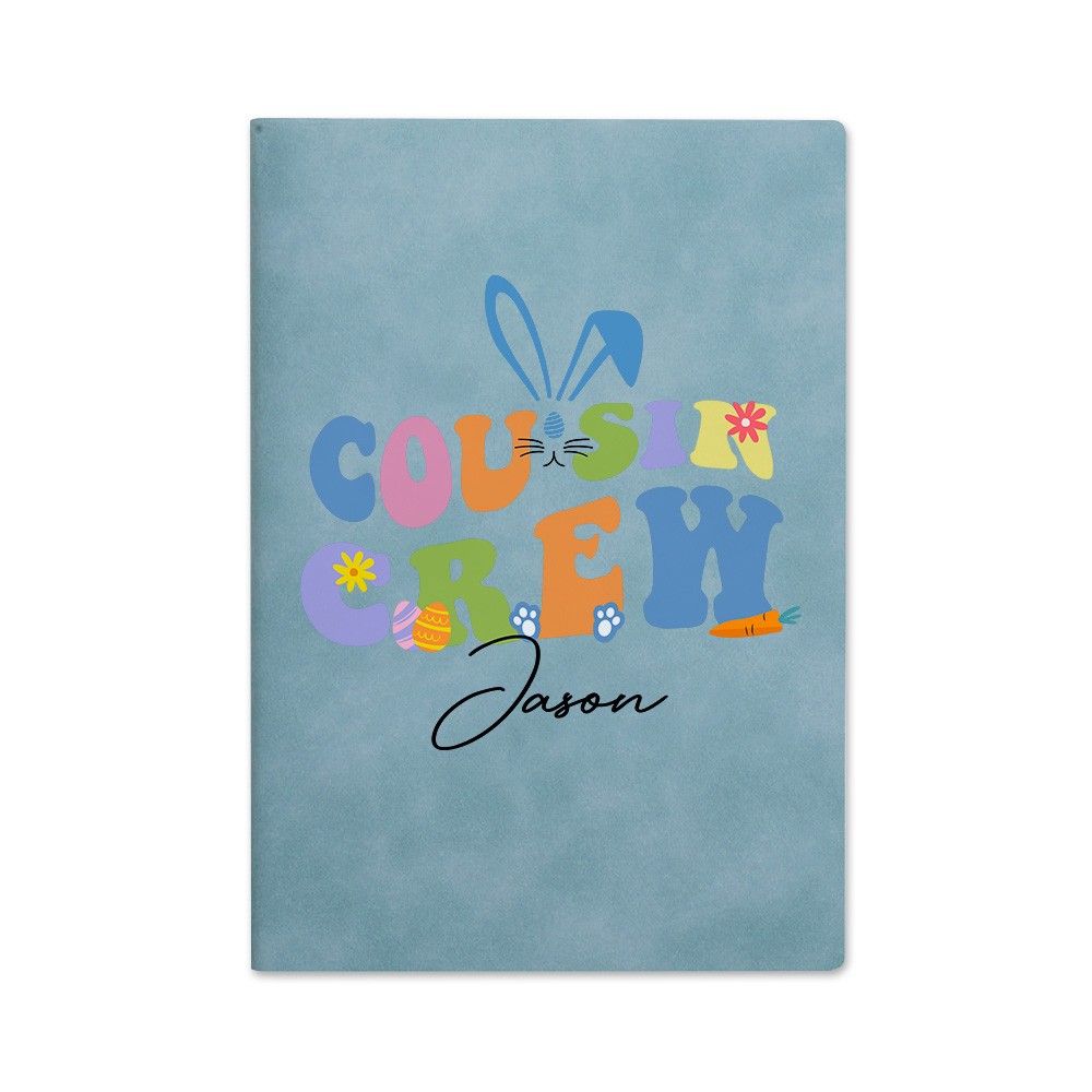 Personalized Cousin Crew Easter Notebook Custom Name, Multicolor Easter Journal for Kids and Family, Unique Holiday Gift for Easter