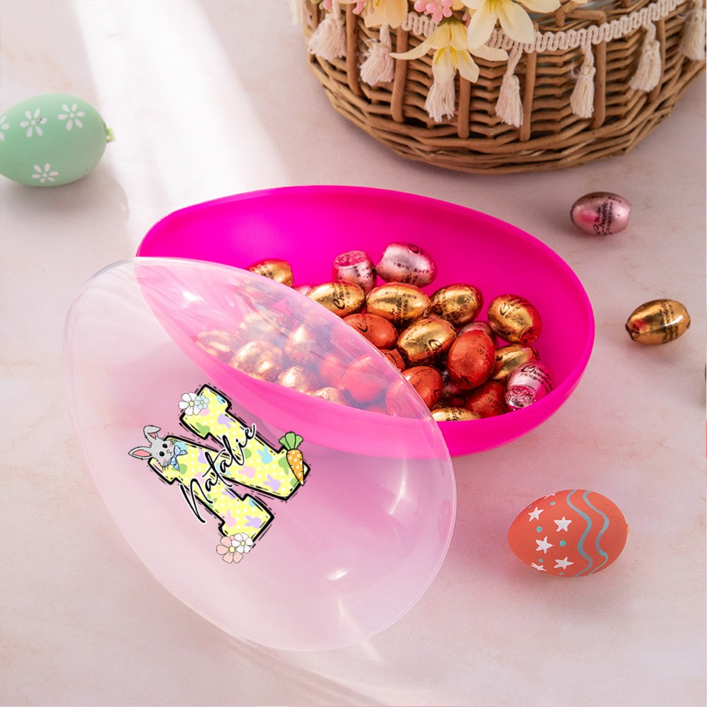 Floral Bunny Fillable Jumbo Easter Egg