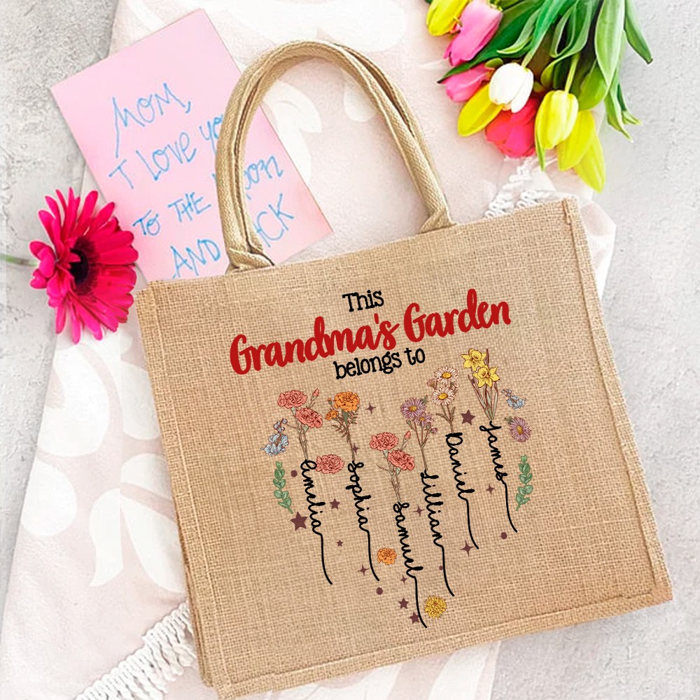 Burlap bag with name