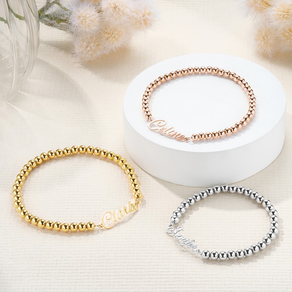 bracelet de perles avec nom