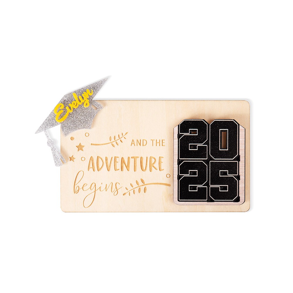 Personalized Name Graduation Money & Gift Card Holder, Custom Class of 2025 Graduation Cap Wood Card Box with Quote, Gift for Graduates/Students