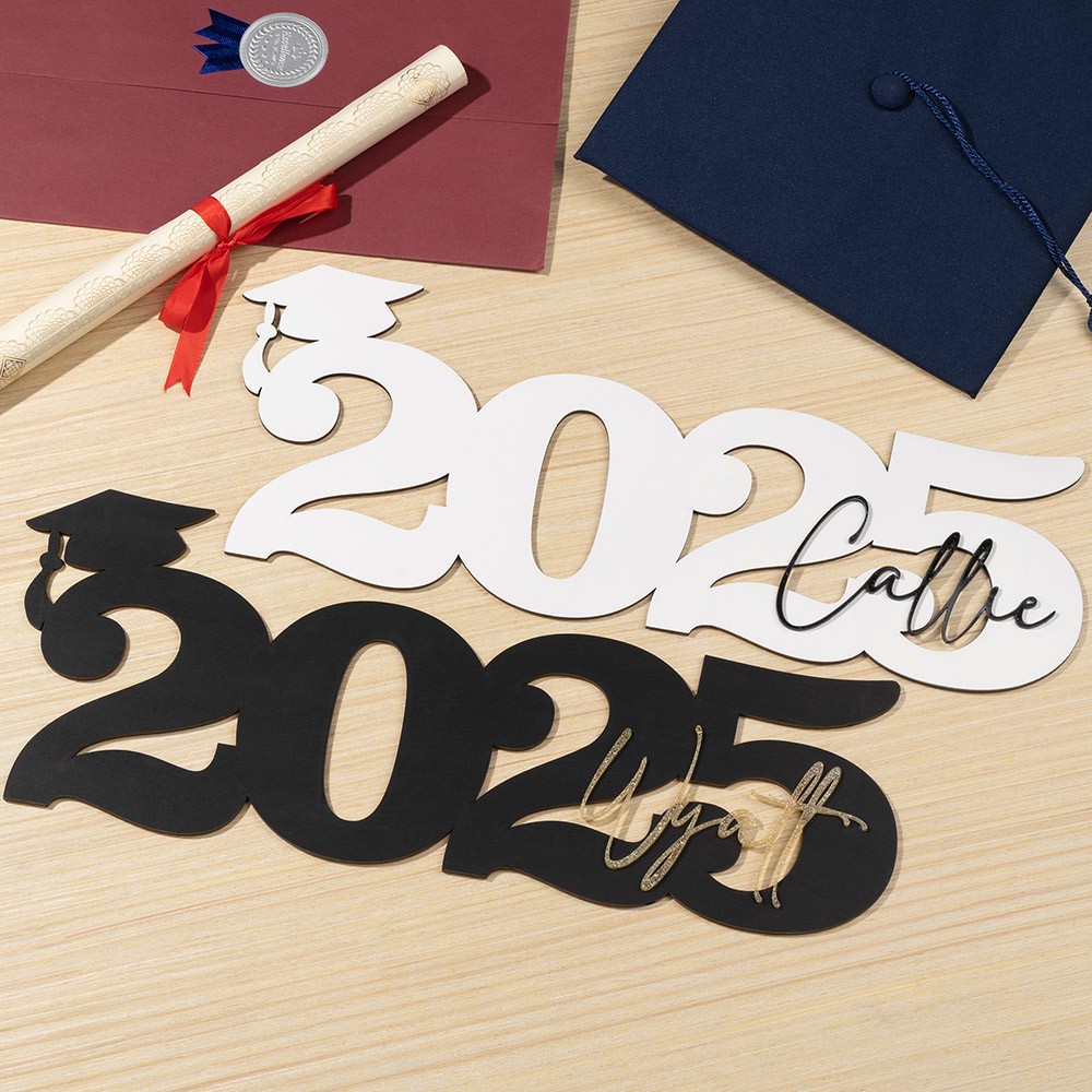 Custom Graduation Decor Name Sign, Class of 2025 Grad Sign, Graduation Party Centerpiece, Graduation Photo Prop, Gift for Graduates/Students