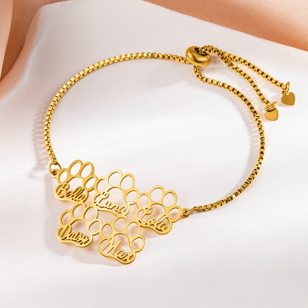 paw bracelet with name