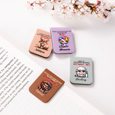magnetic leather bookmark