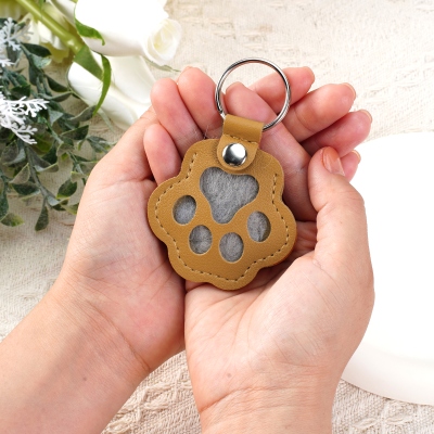 Pet Memorial Hair Keepsake Keychain with Custom Portrait Pet Sympathy Gift Dog Cat Bag Charm Pet Owner Gift