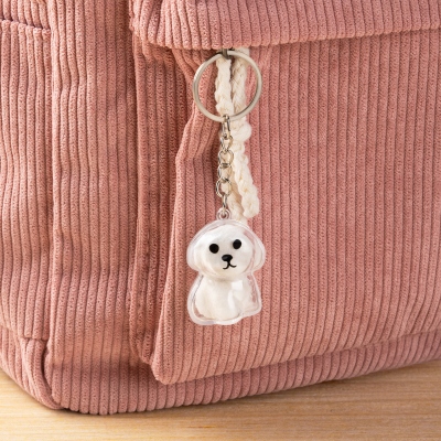 Personalized Dog Hair Holder Keychain – Custom Name Memorial Keepsake in Dog Breed Shape, Unique Remembrance Gift for Dog Owners
