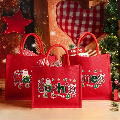 Burlap bag with name