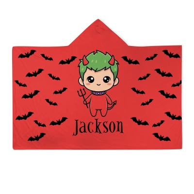 Custom Name Halloween Hooded Blanket, Cozy Wearable Throw with Fun Spooky Designs, Festival Gift for Friends/Family/Kids