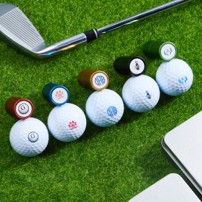 Personalized Golf Ball Stamp with Box & Ink