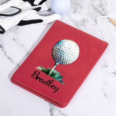 Custom Leather Golf Scorecard Holder, Golf Yardage Book Cover in Pet Design, Golf Accessories, Birthday/Christmas/Wedding Gift for Golfers/Best Men