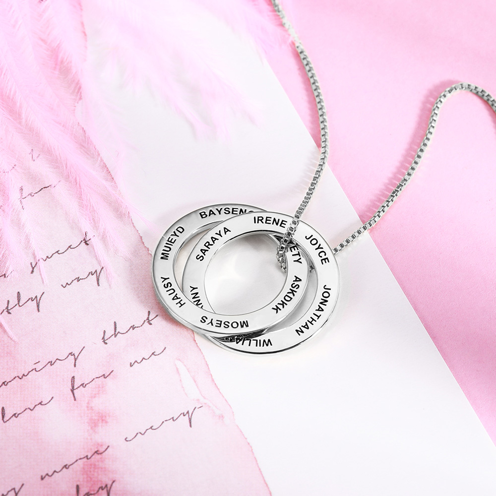 Personalized Engraved Russian Ring Necklace