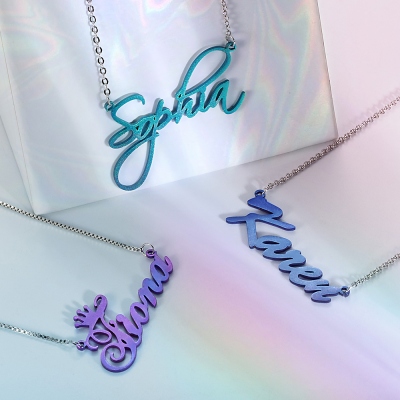 Personalized Colorful Name Necklace for Gift