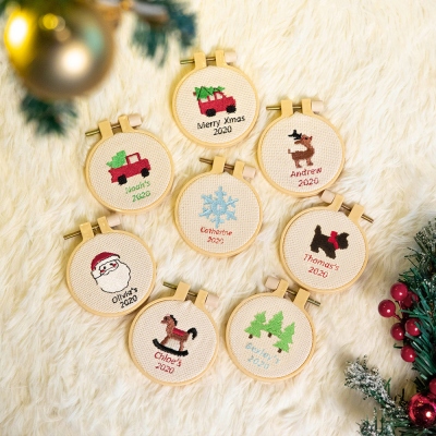 Personalized Christmas Embroidered Ornament for Children
