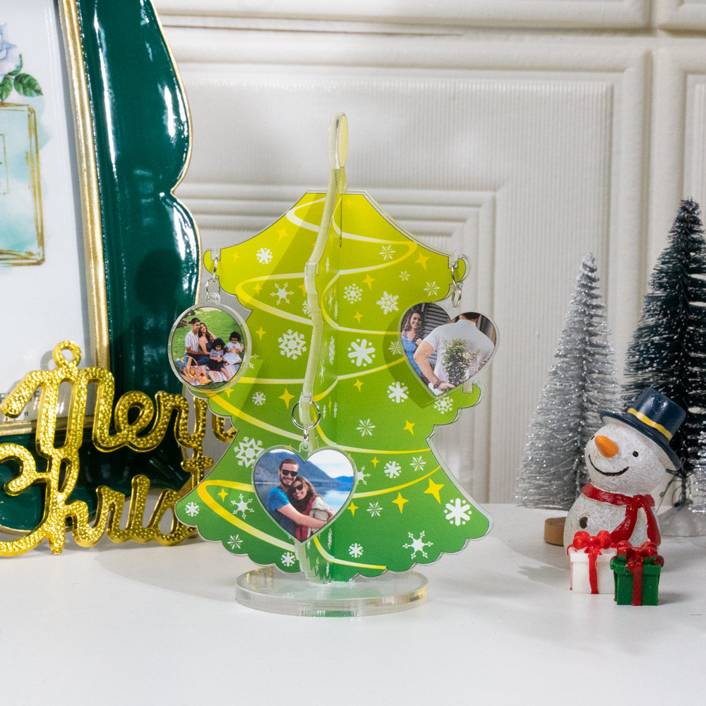 Christmas Tree Family Ornaments with Custom Photo