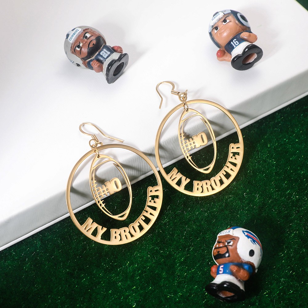 customized rugby earrings