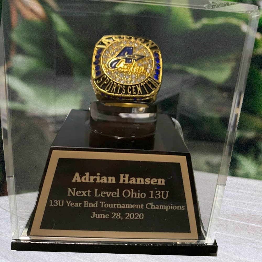 Custom Engraved Championship Ring Display Case Acrylic for Fantasy