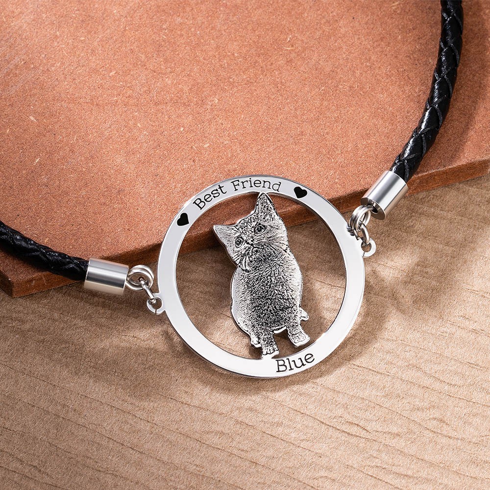 Bracciale Con Foto Personalizzato Per Coppie - Ciondolo Proiezione "Ti Amo" In 100 Lingue - Regalo Originale Per Anniversario E San Valentino