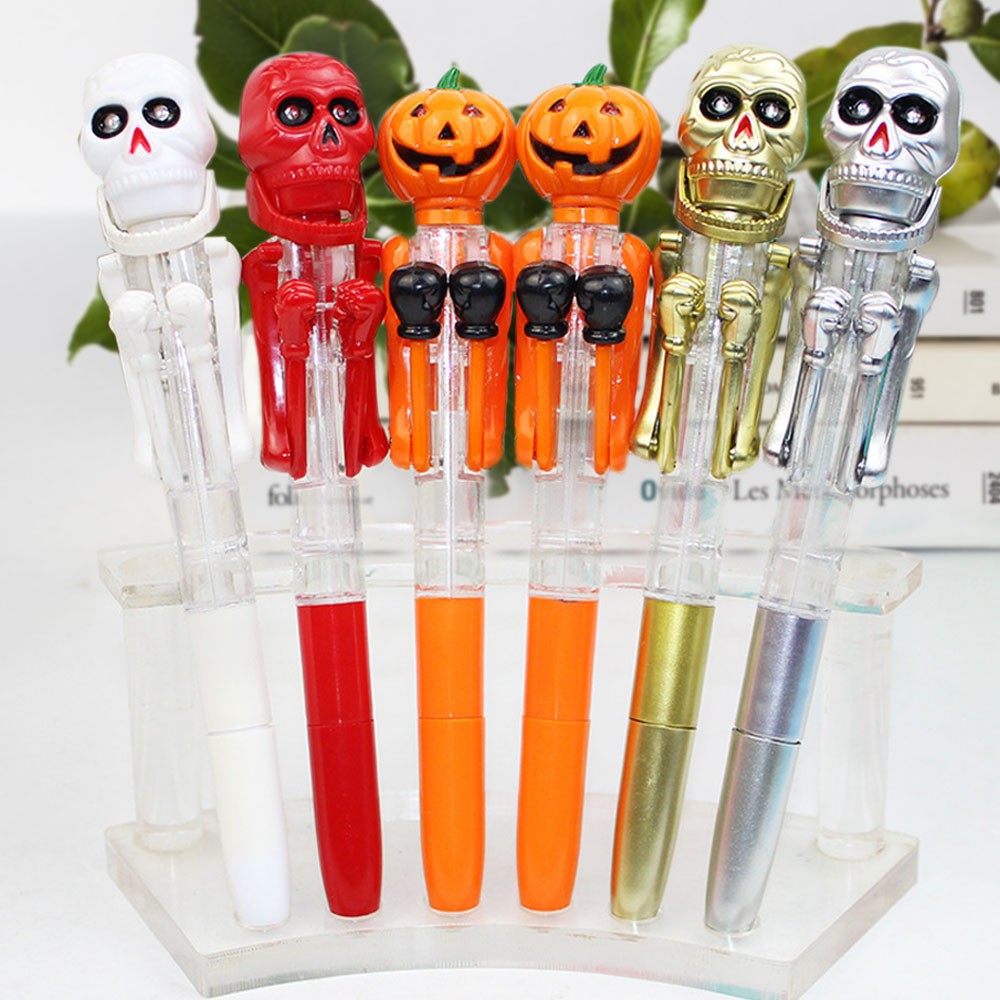 Stylo Squelette Drôle – Stylo De Boxe Squelette D'Halloween Avec Lumière LED | Gribouillage Ou écriture Pour étudiants Scolaires Stylos à Bille Pour