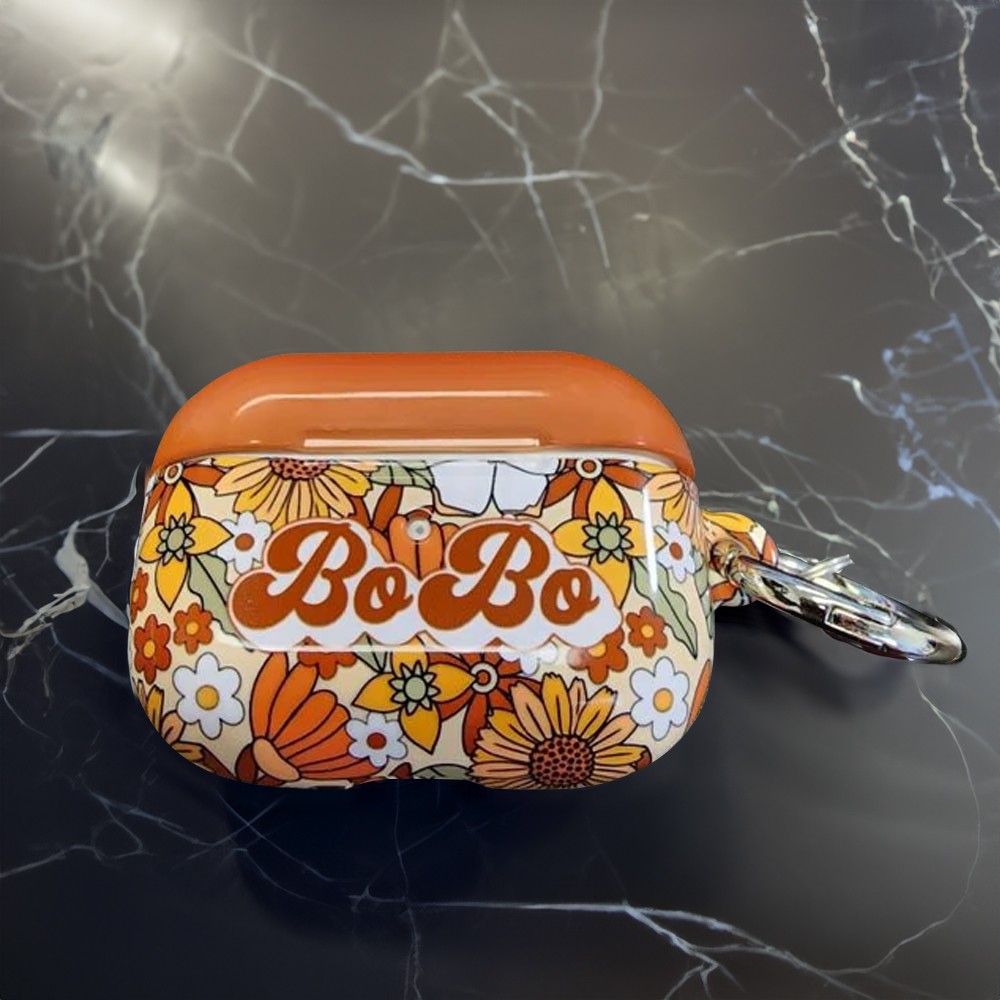 Custom Name Groovy Flower Airpods Case Compatible With Airpods 1 2 3