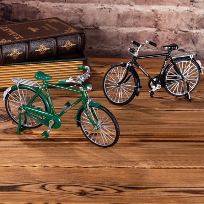 Échelle de modèle de vélo DIY, jouet d'ornement de modèle de vélo rétro, modèle de vélo de doigt assemblé de simulation 1:10, cadeau pour enfant/famille/amis/amateur de vélo