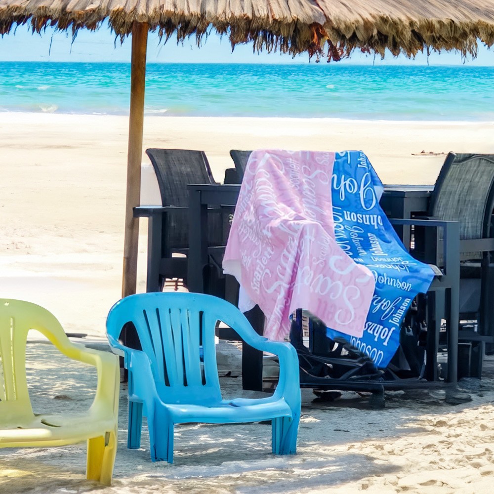 serviettes de plage personnalisées