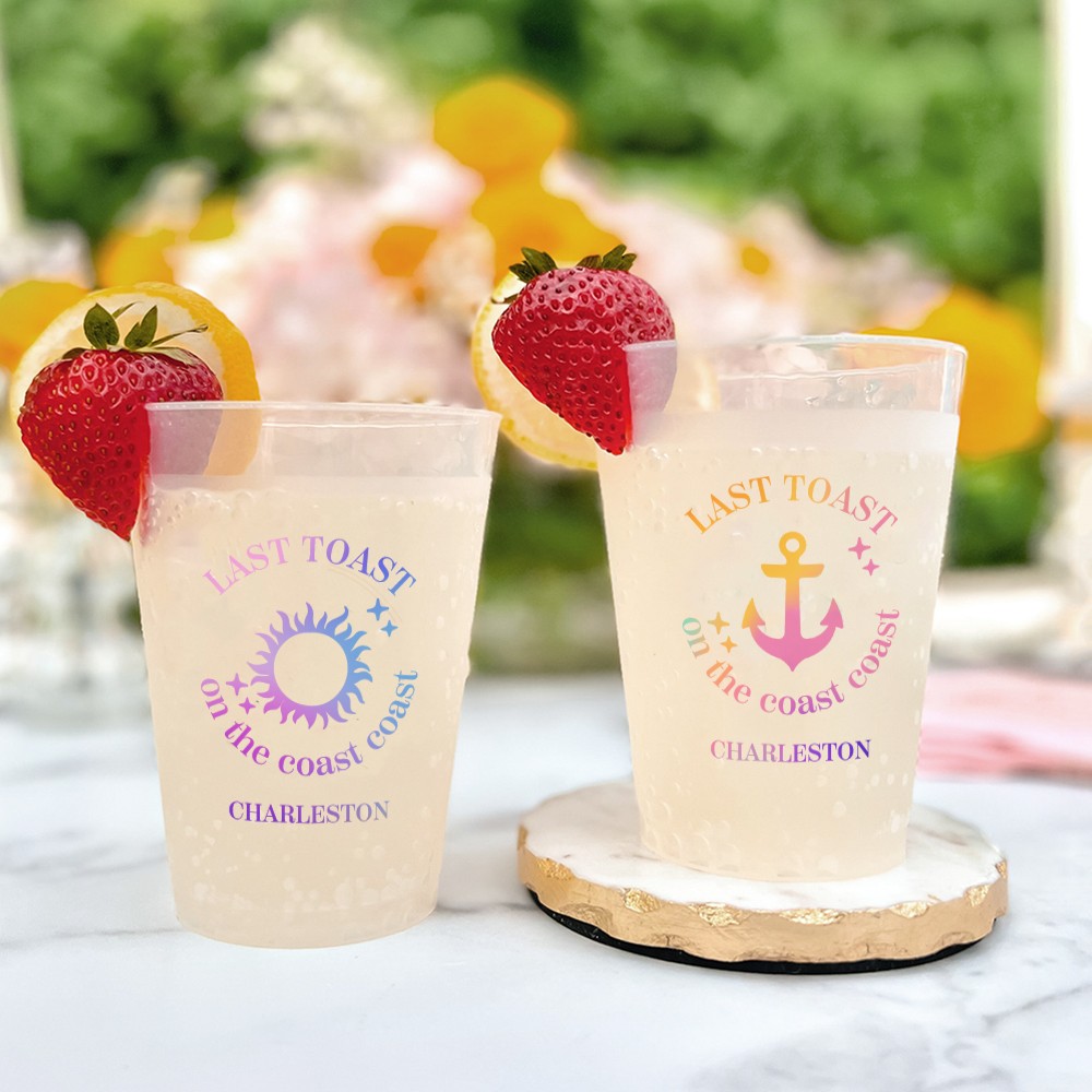 (Set of 10pcs)Customized Last Toast On The Coast Plastic Cups, Bach Club Party Cups, Hamptons Bachelorette