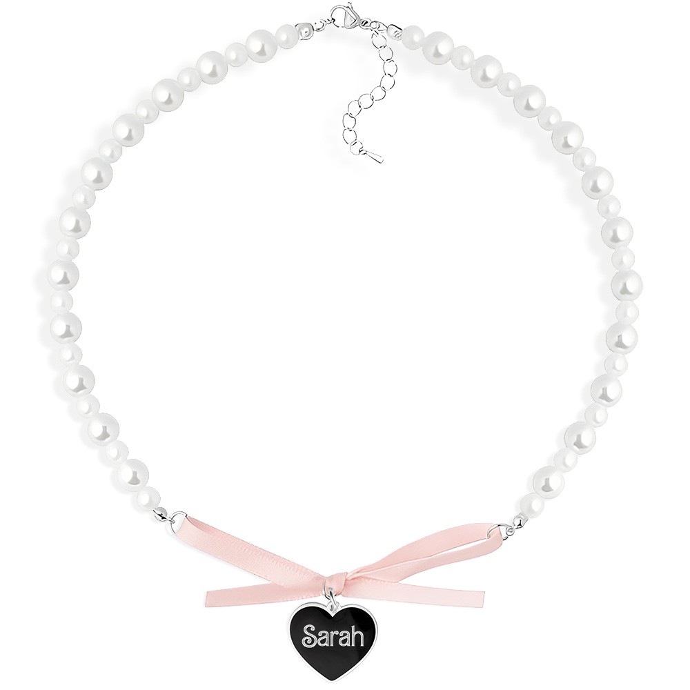 pearl bow necklace