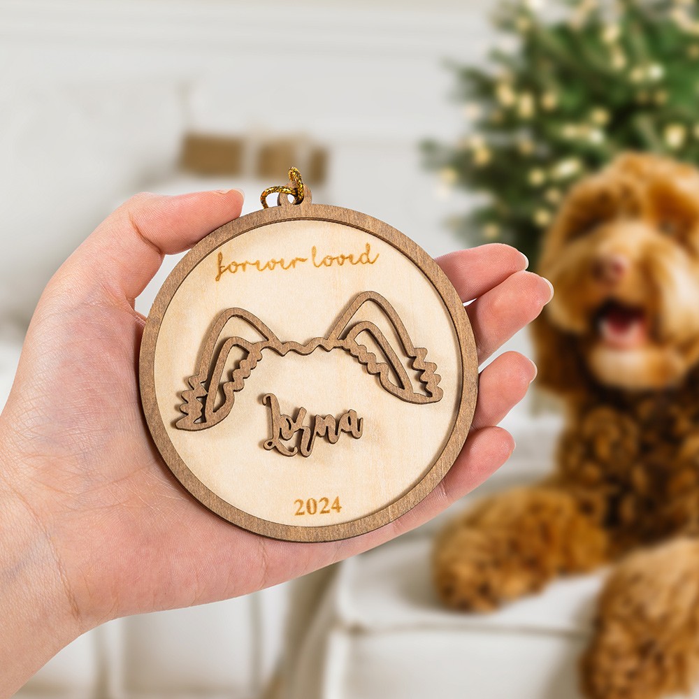 Custom Dog Ear Memorial Ornament, Personalized Pet Ornament 2023, Dog Memorial Gift, Custom Dog Line Drawing Ear Line Art, Pet Loss Ornament