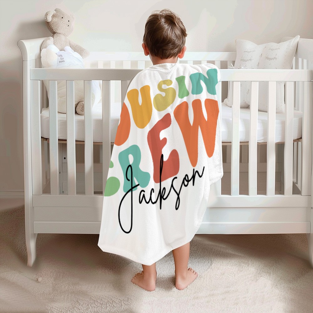 Personalized Cousin Crew Blanket, Family Gift