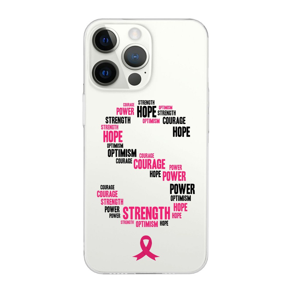 Pink Ribbon Letter Phone Case,Choose from Three Designs with Positive Words