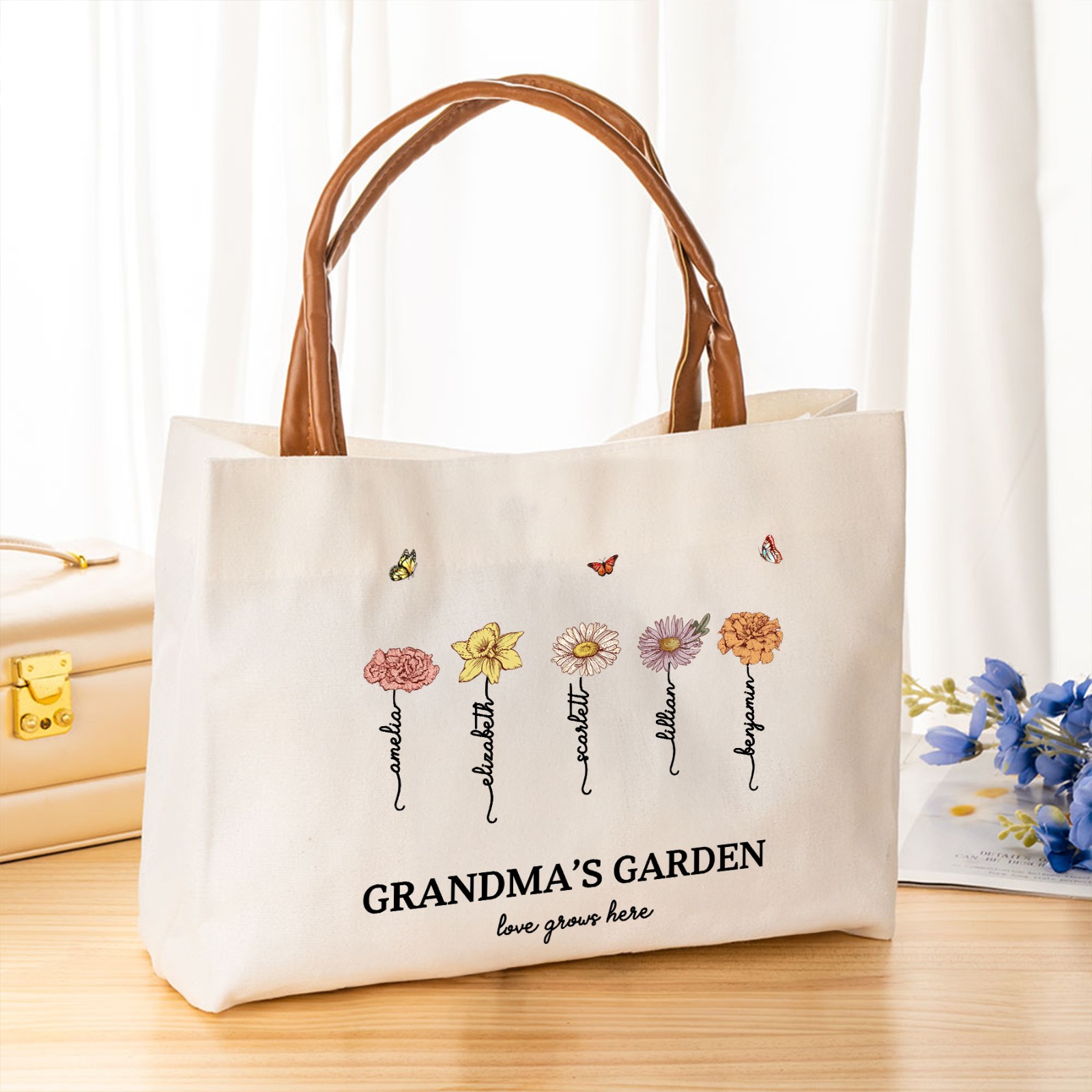 Birth flower Tote Bag