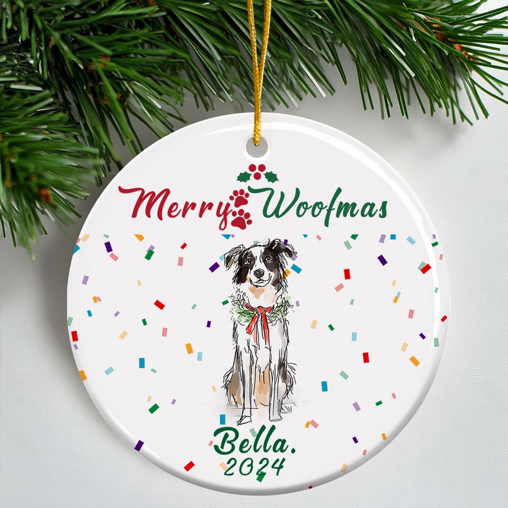 Ornement De Noël Personnalisé Patte De Chien En Bois De Bouleau - Décoration Sapin Souvenir Animal 2025, Gravure Nom, Cadeau Maman Chien