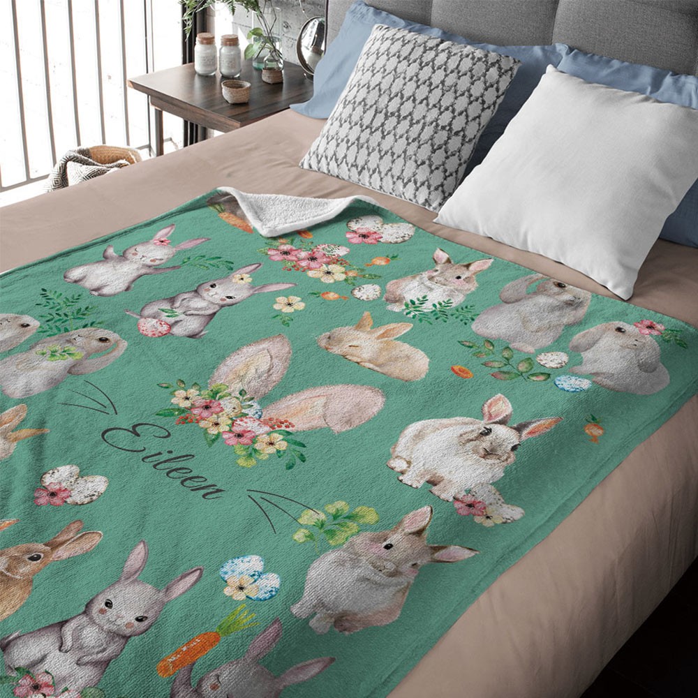 rabbit throw blanket