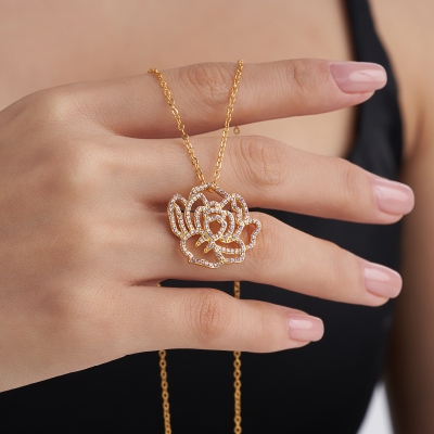 Personalized Birth Flower Necklace for Women – Custom Floral Pendant with Adjustable Chain, Meaningful Gift for Birthday, Anniversary, or Mother’s Day