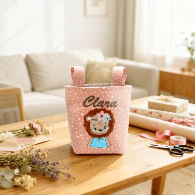 Personalized Name Animal Handlebar Bag, Cute Outdoor Storage Basket, Suitable for Bicycles/Tricycles/Scooters, Birthday/Christmas Gift for Kids