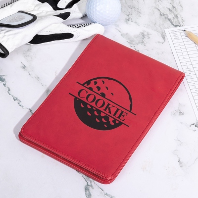 Personalisierter Golf Scorecard-Halter aus Leder mit Multicolor, Golf Yardage Book Cover mit individuellem Namen, Golf-Zubehör, Geschenk für Golfer/Papa/Bräutigam