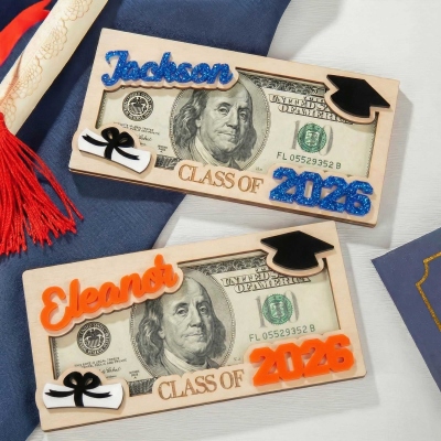 Wooden money holder with name