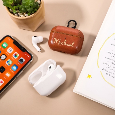 Personalized Leather AirPods Pro Case