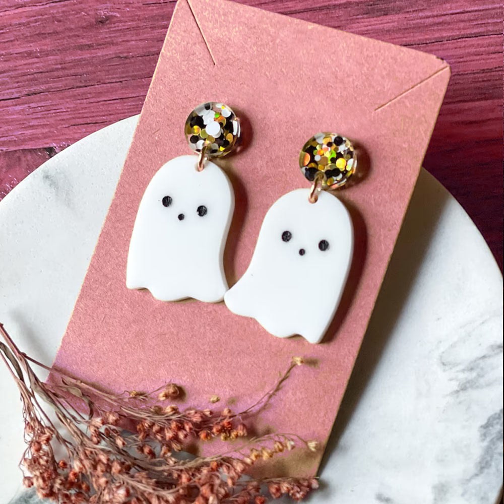 Ghost Halloween Acrylic Earrings