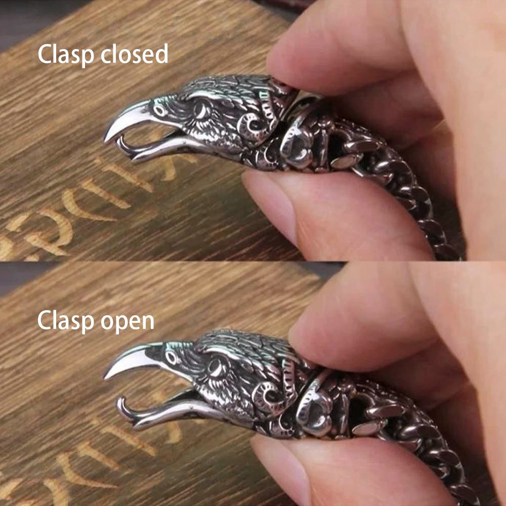 Stainless Steel Wolf Eagle Dragon Head Bracelet