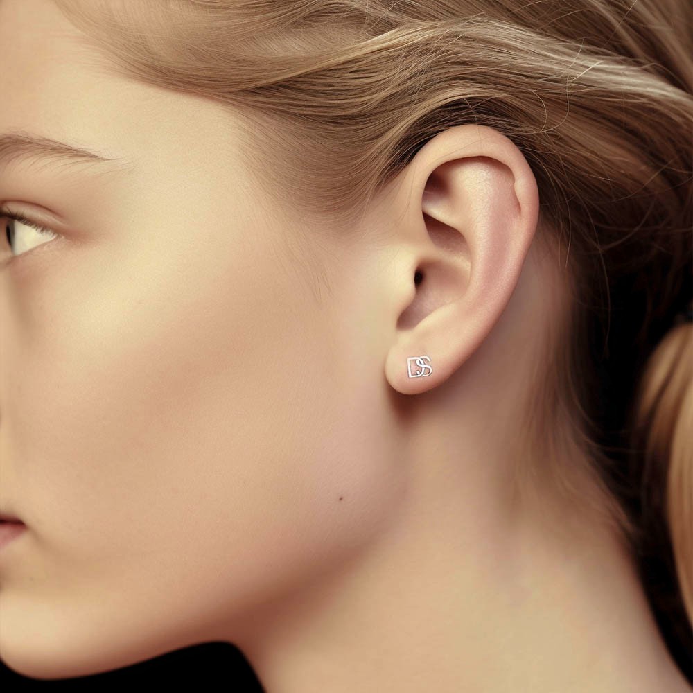 initial earrings for women