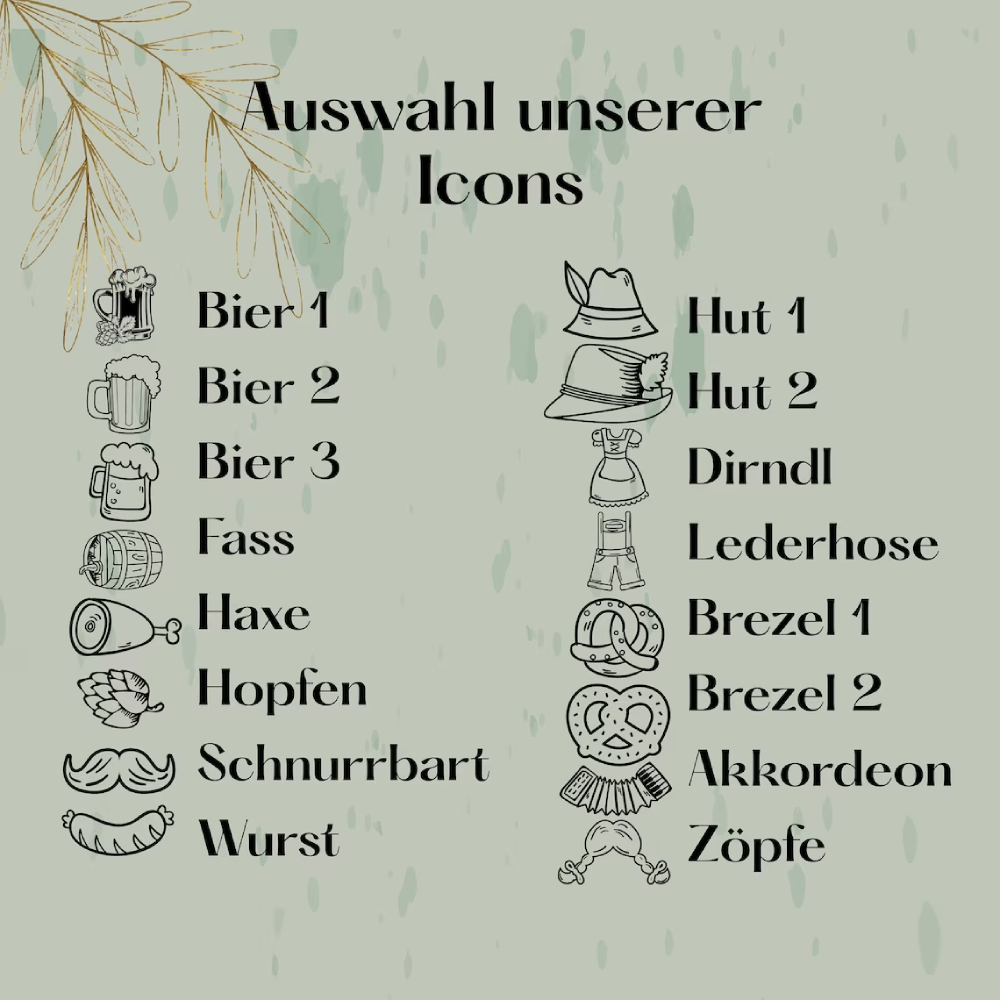 Oktoberfest Wäscheklammer neue Icons - Personalisierte Glubbal mit individueller Gravur und Icon (Zweier-Set)