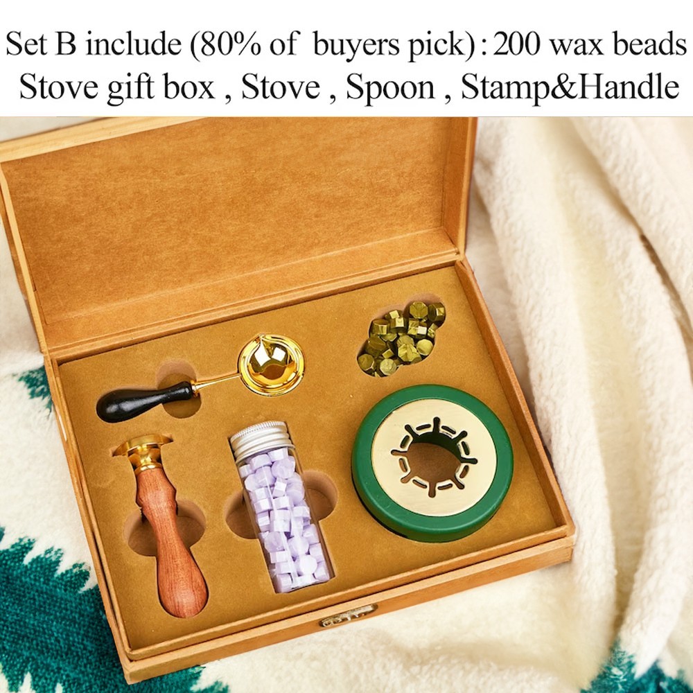 Custom Wax Seal Stamp Kit with Gift Box, Wax Envelope Seal Stamp