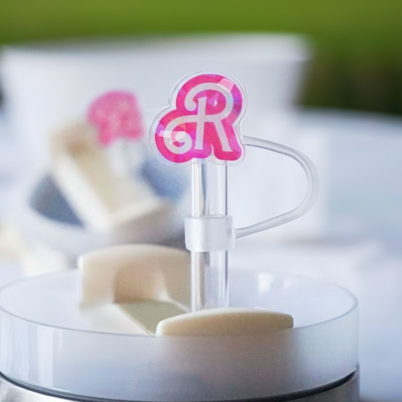 Custom Initial Straw Toppers
