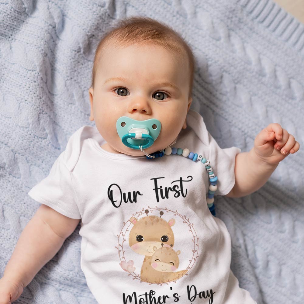 Our First Mother's Day Mom and Baby Set/Matching Shirt, Mummy and Baby Gift, Mama Baby Giraffes, T-shirt Bodysuit Romper Babygrow Vest Set, New Mom Gift, Mother's Day Gift