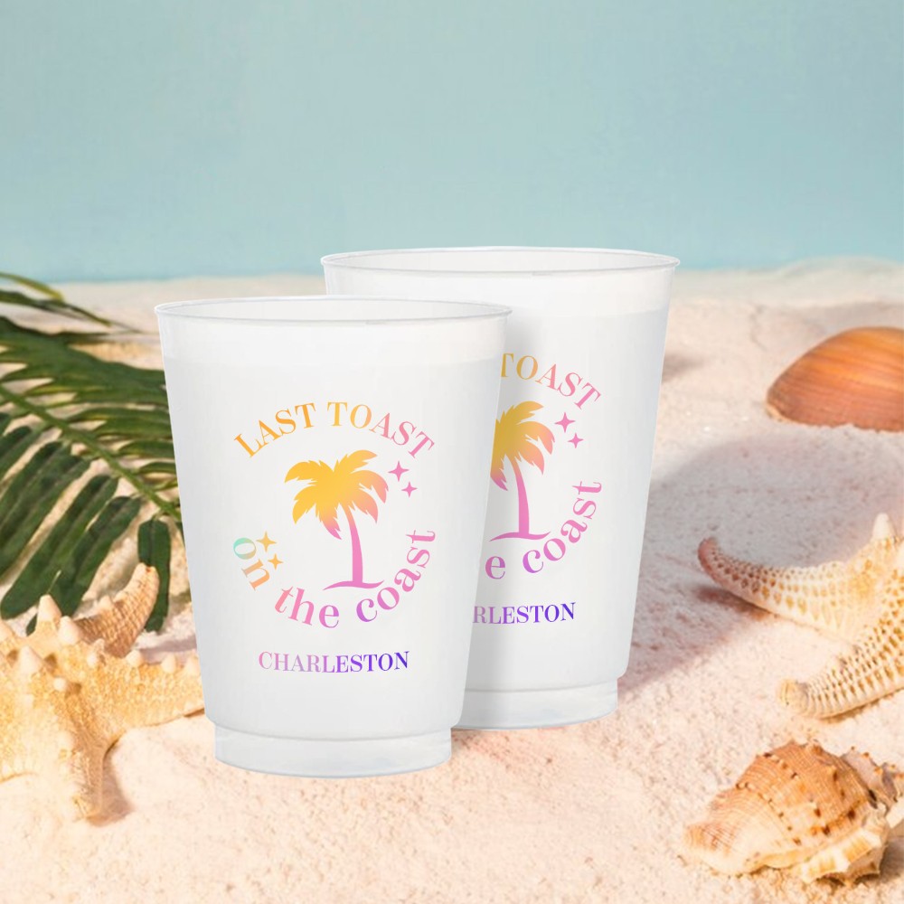 (Set of 10pcs)Customized Last Toast On The Coast Plastic Cups, Bach Club Party Cups, Hamptons Bachelorette