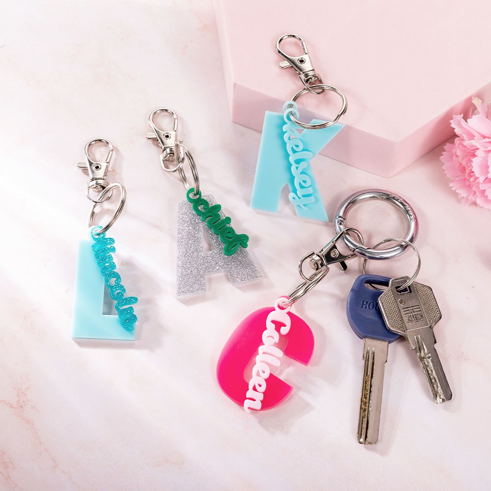 Personalized Name Initial Letter Keychain