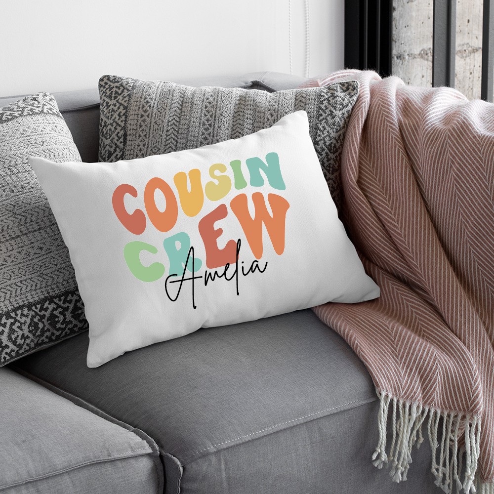 DIY Personalized Cousin Crew Pillowcase, Made for You to Color and Customize with Names, Perfect Family Party Gift